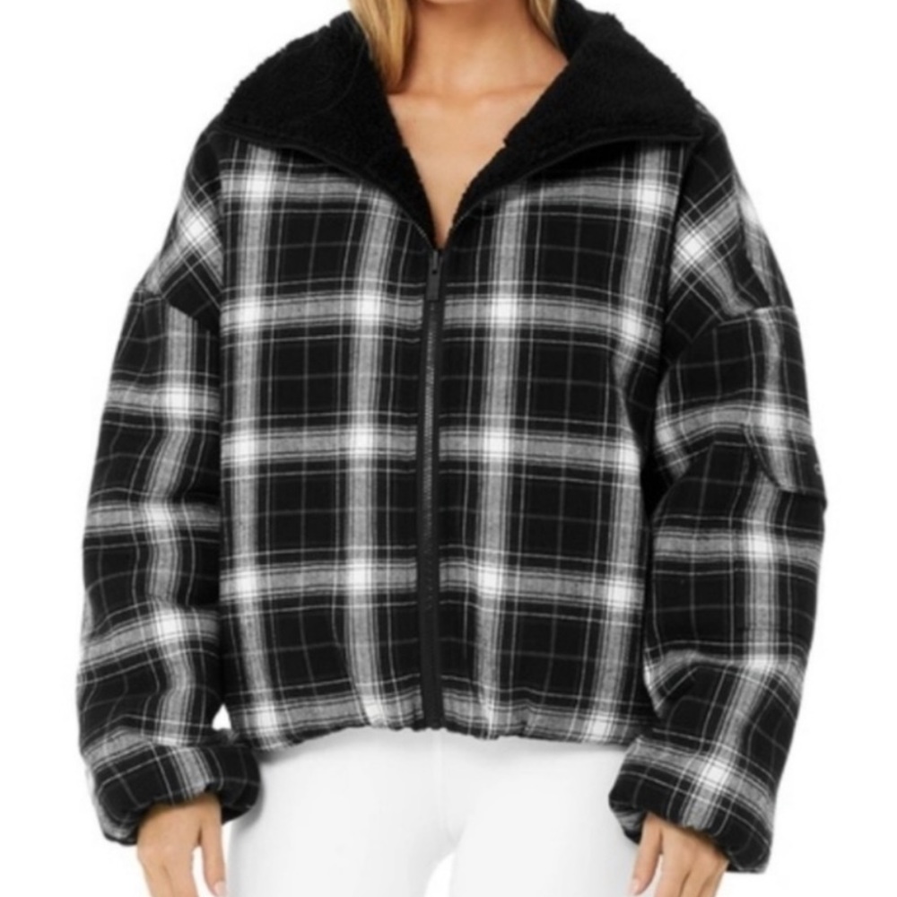 ALO Yoga Fleece Lined Plaid Jacket SIZE SMALL